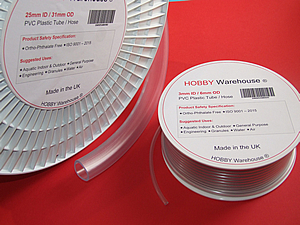 PVC Plastic Tube available in a variety of sizes from 3mmID to 32mmID on spools.